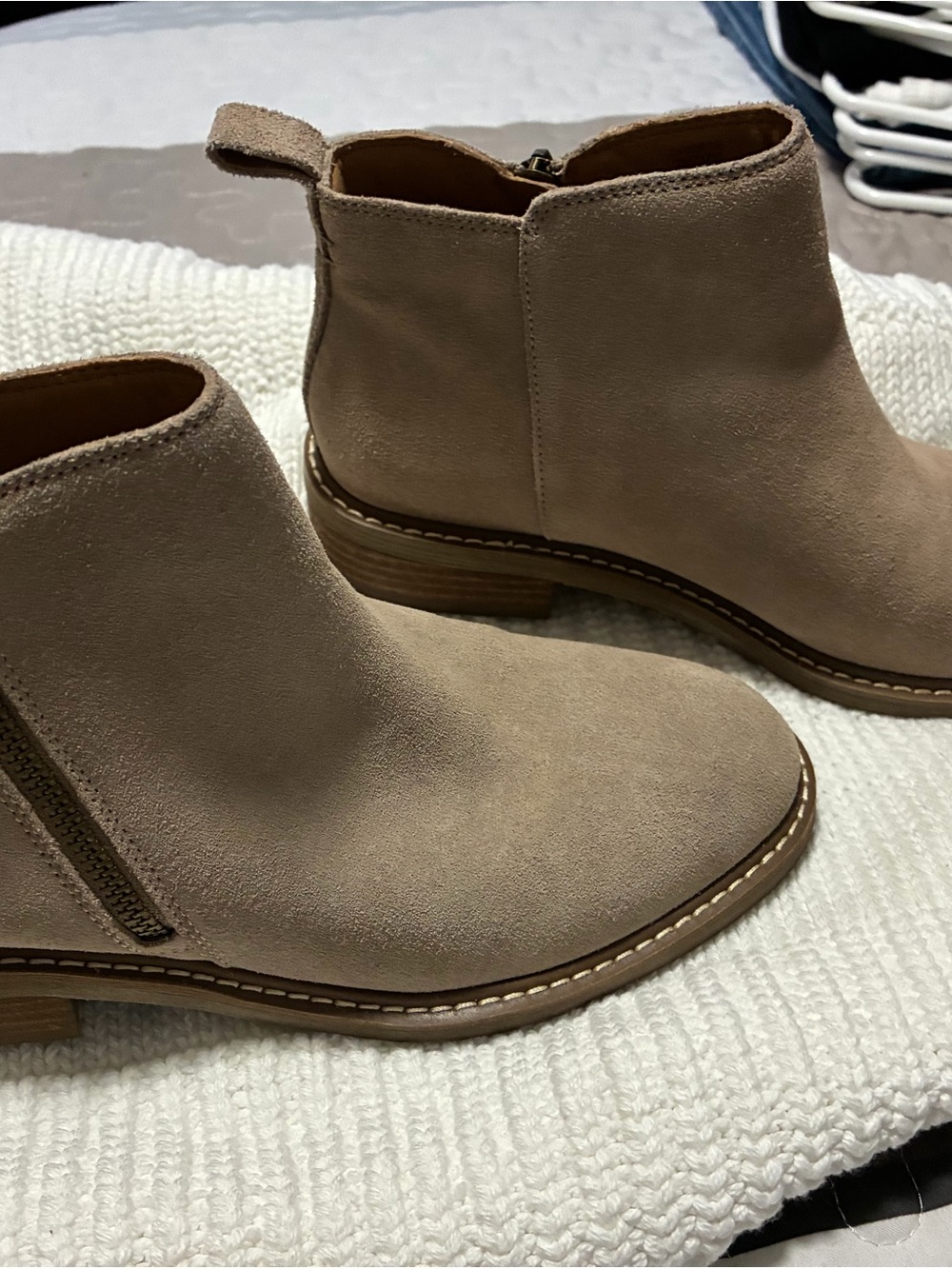 Crown Vintage Suede Ankle Booties in Taupe